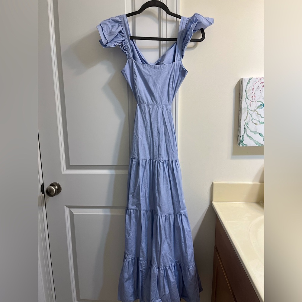 ALTAR’D STATE Blue Maxi Dress Open Back (Small)
